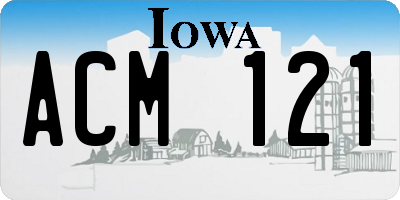 IA license plate ACM121