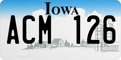 IA license plate ACM126