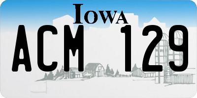 IA license plate ACM129