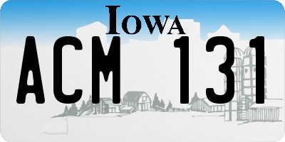 IA license plate ACM131