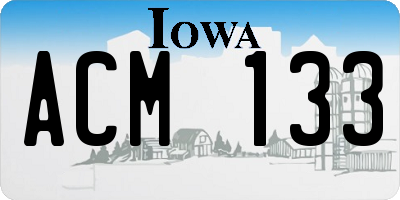 IA license plate ACM133
