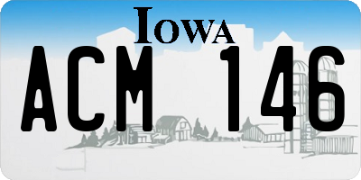 IA license plate ACM146