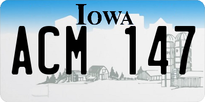 IA license plate ACM147