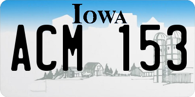 IA license plate ACM153