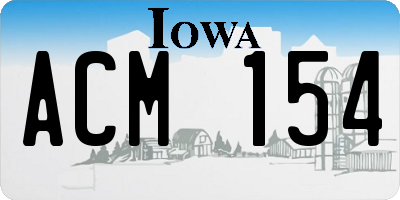 IA license plate ACM154