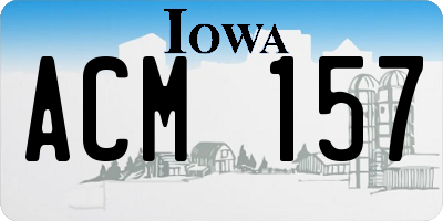 IA license plate ACM157
