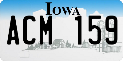 IA license plate ACM159