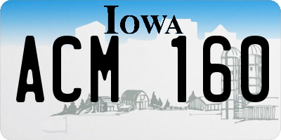 IA license plate ACM160