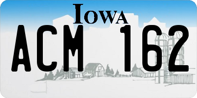IA license plate ACM162