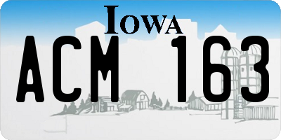 IA license plate ACM163