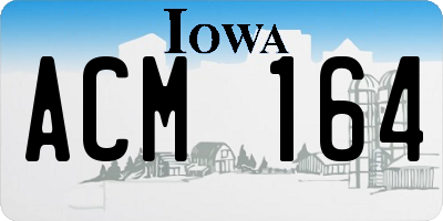 IA license plate ACM164