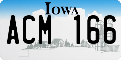 IA license plate ACM166