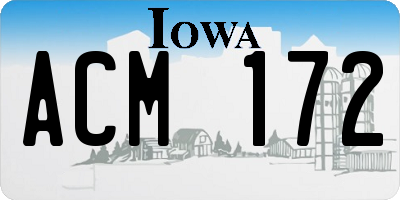IA license plate ACM172