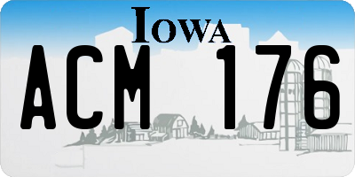IA license plate ACM176