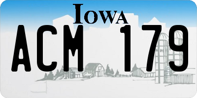 IA license plate ACM179