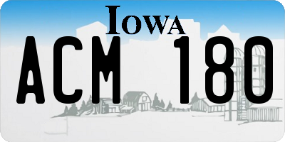 IA license plate ACM180