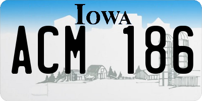 IA license plate ACM186