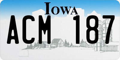 IA license plate ACM187