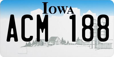 IA license plate ACM188