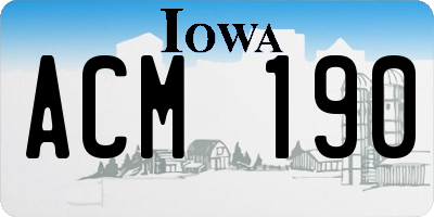 IA license plate ACM190