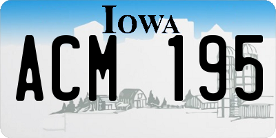 IA license plate ACM195