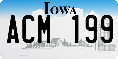 IA license plate ACM199