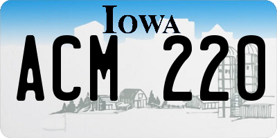 IA license plate ACM220