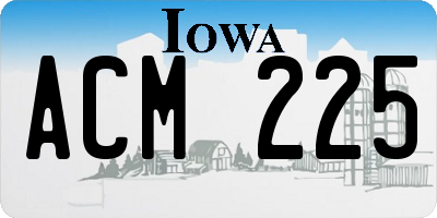 IA license plate ACM225