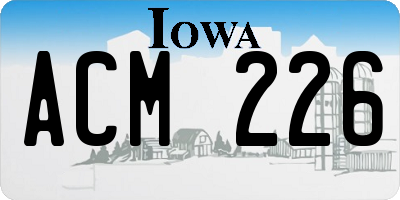 IA license plate ACM226