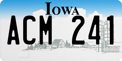 IA license plate ACM241