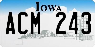 IA license plate ACM243