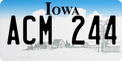 IA license plate ACM244