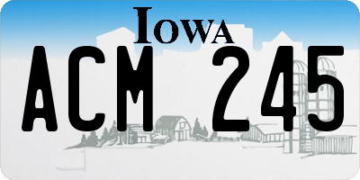 IA license plate ACM245