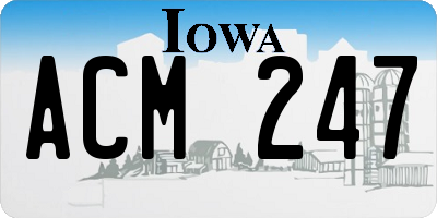 IA license plate ACM247