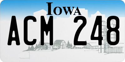 IA license plate ACM248