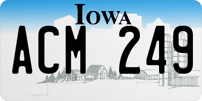 IA license plate ACM249