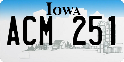 IA license plate ACM251