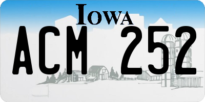 IA license plate ACM252