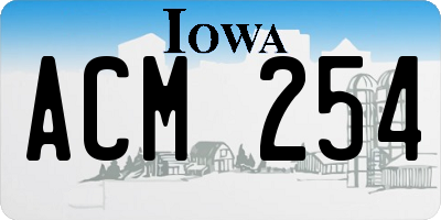 IA license plate ACM254