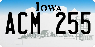 IA license plate ACM255
