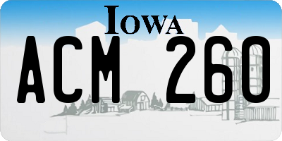 IA license plate ACM260