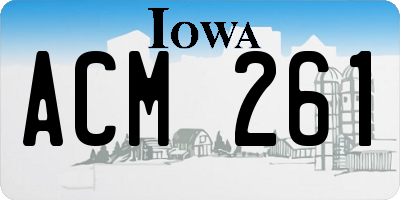 IA license plate ACM261