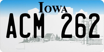 IA license plate ACM262