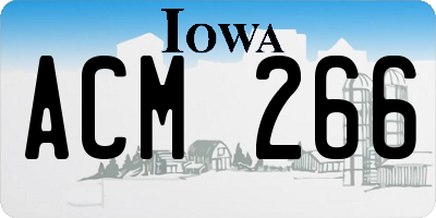 IA license plate ACM266