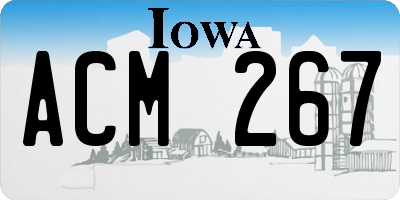 IA license plate ACM267