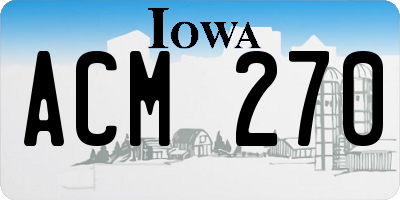 IA license plate ACM270