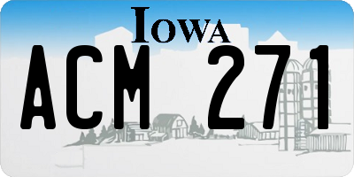 IA license plate ACM271