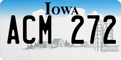 IA license plate ACM272