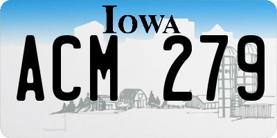 IA license plate ACM279