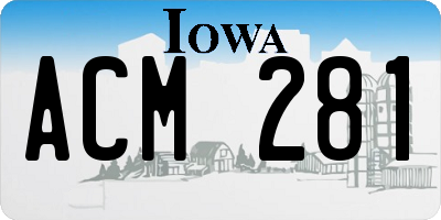 IA license plate ACM281